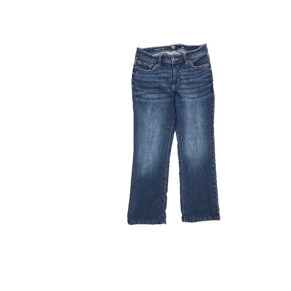 St.‎ John's Bay Bootcut Leg Women's size 8P Dark Wash Blue Denim Jeans